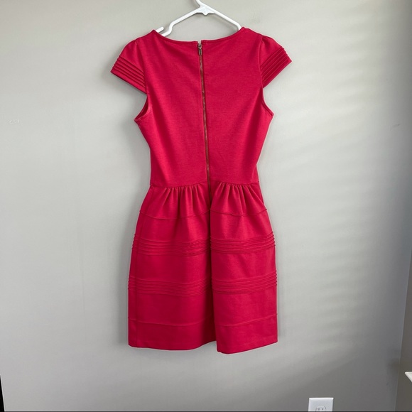 Elle Red Skater Dress W/Cap Sleeves 2 - Picture 3 of 5